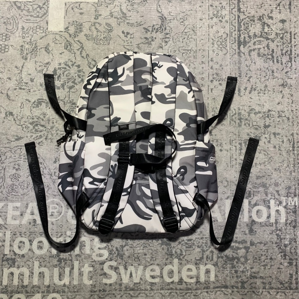 Supreme Cordura Backpack Snow Camo White Grey Box Logo Streetwear Bag - Picture 2 of 6